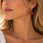 Pendientes labios rubí